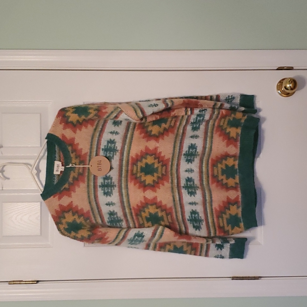 BIBI colorful soft sweater . NWT bought at local boutique. Size medium